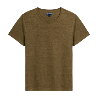 Hombre Autros Liso - Camiseta de lino de color liso unisex, Pepper heather vista frontal