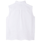 Mujer Autros Bordado - Camisa de manga corta de lino con bordado inglés para mujer, Blanco vista trasera