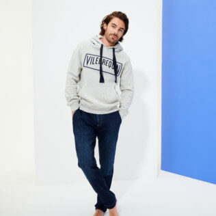 Hombre Autros Liso - Sudadera con capucha de algodón para hombre, Lihght gray heather supp1 Hombre Autros Liso - Sudadera con capucha de algodón para hombre, Lihght gray heather supp1