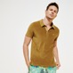 Men Jacquard Polo Solid Bark front worn view