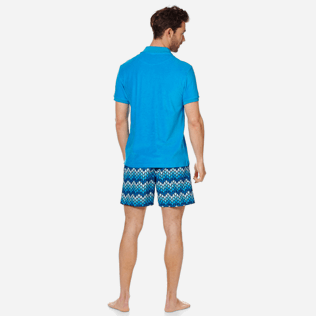 Men Others Solid - Men Terry Cloth Polo Shirt Solid, Hawaii blue backworn Men Others Solid - Men Terry Cloth Polo Shirt Solid, Hawaii blue backworn