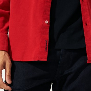 Picture of Men Others Solid - Men Corduroy Shirt Solid, Carmin details view 2 Picture of Men Others Solid - Men Corduroy Shirt Solid, Carmin details view 2