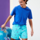 Men Classic Embroidered - Men Swim Trunks Embroidered 2009 Les Requins - Limited Edition, Lazulii blue details view 2