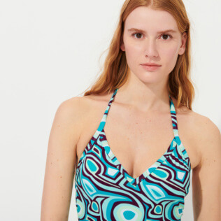 Women One piece Printed - Women One-piece Swimsuit 2001 Broken Waves, Light azure details view 2