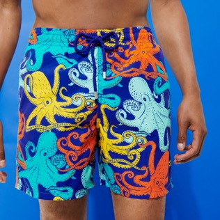 Herren Klassische Bedruckt - Octopussy Badeshorts für Herren, Purple blue Details Ansicht 4