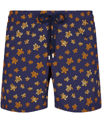 Men Others Embroidered - Men Embroidered Swim Trunks Micro Ronde Des Tortues - Limited Edition, Navy front view
