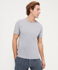Hombre Autros Liso - Camiseta de algodón orgánico con tinte natural para hombre, Mineral vista frontal desgastada