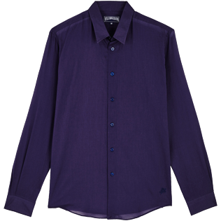 Autros Liso - Camisa en gasa de algodón de color liso unisex, Midnight blue front Autros Liso - Camisa en gasa de algodón de color liso unisex, Midnight blue front