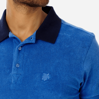 Men Others Solid - Men Terry Cloth Polo Shirt Solid Contrasted, Sea blue supp1 Men Others Solid - Men Terry Cloth Polo Shirt Solid Contrasted, Sea blue supp1