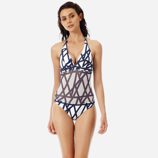 Femme UNE PIECE Imprimé - Maillot de bain une pièce Filet Femme Graphic Net, Blanc frontworn Femme UNE PIECE Imprimé - Maillot de bain une pièce Filet Femme Graphic Net, Blanc frontworn