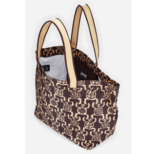 Autros Estampado - Bolsa de playa de lona con estampado Primitive Turtles, Chocolate supp1 Autros Estampado - Bolsa de playa de lona con estampado Primitive Turtles, Chocolate supp1