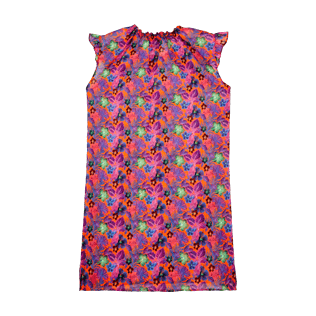 Niñas Autros Estampado - Vestido de gasa de algodón con estampado Porto Rico para niña, Nasturtium back Niñas Autros Estampado - Vestido de gasa de algodón con estampado Porto Rico para niña, Nasturtium back