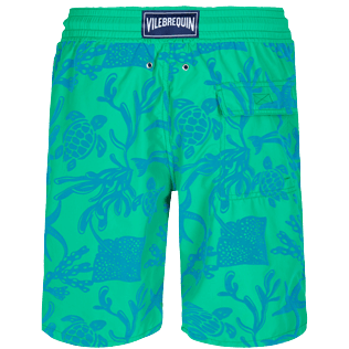 男款 Long classic 印制 - 男士 2000 Vie Aquatique 长款植绒泳装, Veronese green 后视图