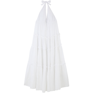 Damen Andere Bestickt - Broderies Anglaises Damenkleid aus Baumwolle, Weiss Vorderansicht