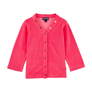 Girls Others Solid - Girls Terry Cloth Cardigan Solid, Hibiscus front Girls Others Solid - Girls Terry Cloth Cardigan Solid, Hibiscus front