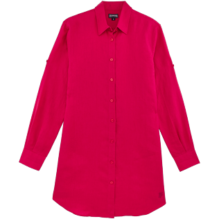 Donna Altri Unita - Camicia lunga donna in lino tinta unita, Ribes front Donna Altri Unita - Camicia lunga donna in lino tinta unita, Ribes front
