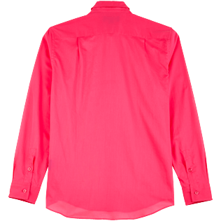 Men Others Solid - Unisex cotton voile Shirt Solid, Shocking pink back view