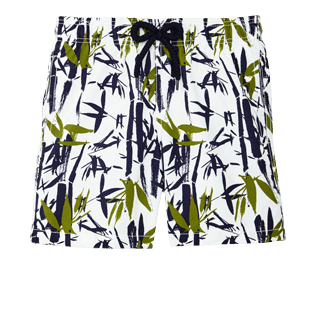 Niños Corte Clásico Estampado - Bañador con estampado Bamboo Song para niño, Blanco front Niños Corte Clásico Estampado - Bañador con estampado Bamboo Song para niño, Blanco front
