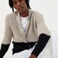 Men Others Solid - Men Bicolor Cotton Cashmere Cardigan, Beige / black details view 2