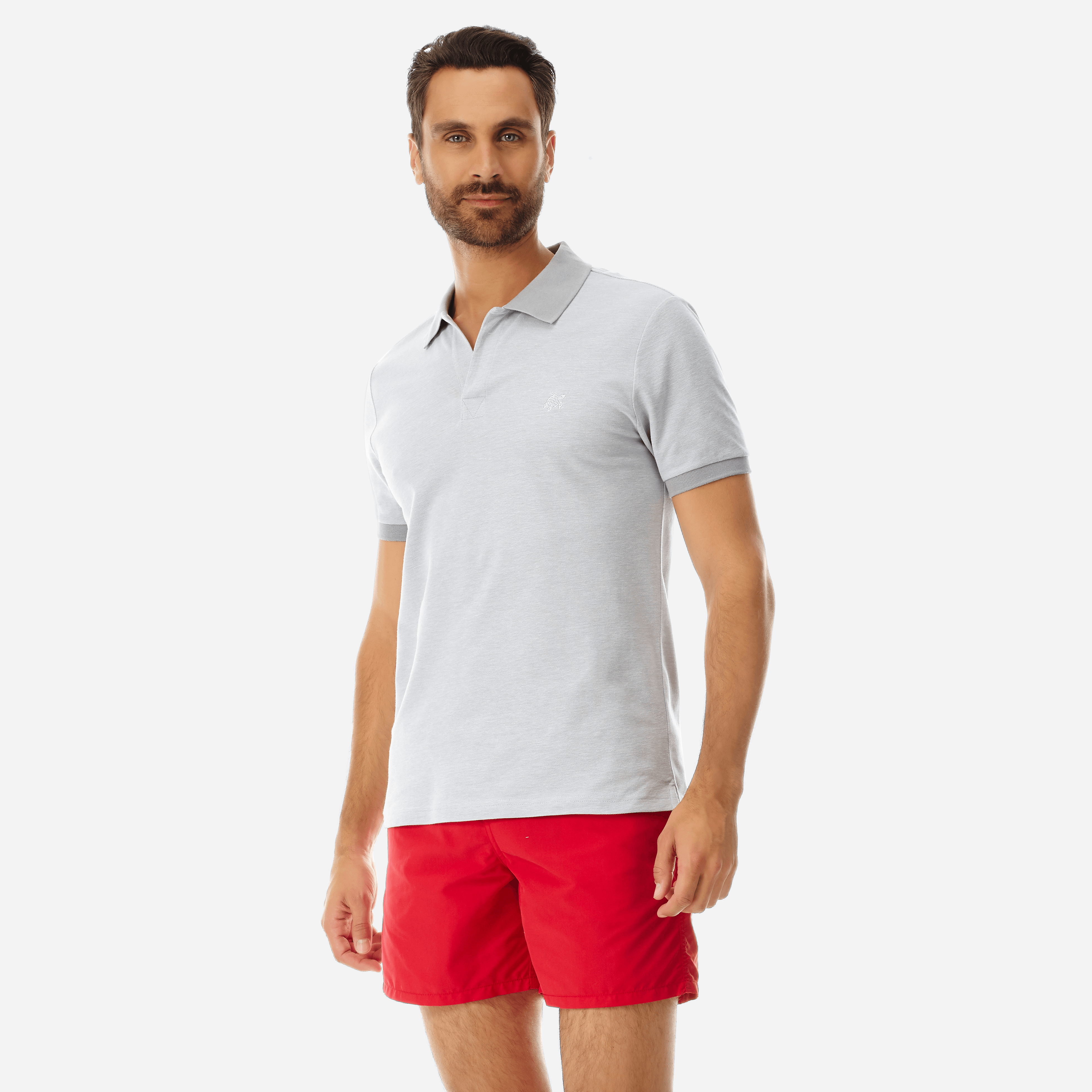PRET A PORTER HOMME - Polo en Piqué de Coton Homme Uni - POLO - PALATIN - Gris - L - Vilebrequin