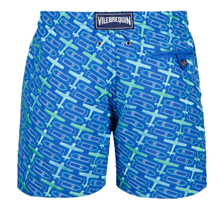 Hombre Bordados Bordado - Bañador bordado con estampado St Barth para hombre - Edición limitada, Mar azul back Hombre Bordados Bordado - Bañador bordado con estampado St Barth para hombre - Edición limitada, Mar azul back