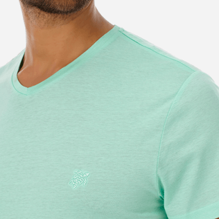 Men Others Solid - Men Mercerized Cotton T-Shirt V-neck Solid, Mint supp1 Men Others Solid - Men Mercerized Cotton T-Shirt V-neck Solid, Mint supp1