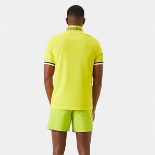 Men Others Solid - Men Cotton Pique Polo Shirt Solid, Lemon backworn Men Others Solid - Men Cotton Pique Polo Shirt Solid, Lemon backworn