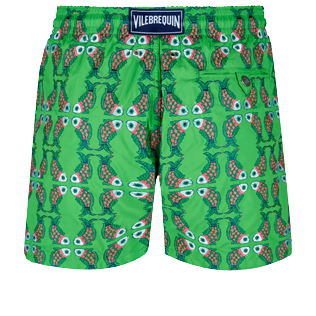 Imagen de Hombre Clásico Bordado - Bañador con bordado Sweet Fishes para hombre - Edición limitada, Hierba verde vista trasera Imagen de Hombre Clásico Bordado - Bañador con bordado Sweet Fishes para hombre - Edición limitada, Hierba verde vista trasera