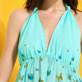 Donna Altri Stampato - Vestito donna lungo con scollo sulla schiena in cotone Butterflies, Laguna dettagli vista 1