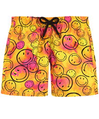 Boys Swim Trunks Monsieur André - Vilebrequin x Smiley® Lemon front view