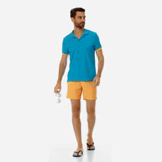 Hombre Autros Liso - Polo en piqué de algodón de color liso para hombre, Seychelles supp2 Hombre Autros Liso - Polo en piqué de algodón de color liso para hombre, Seychelles supp2