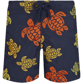 Boys Others Embroidered - Boys Embroidered Swimwear Ronde Des Tortues - Limited Edition, Navy front view