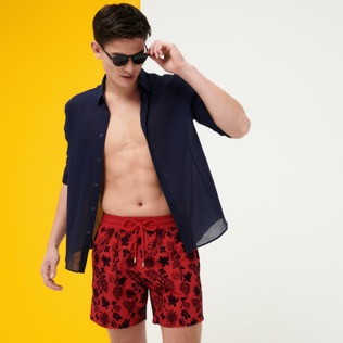 Men Ultra-light classique Printed - Men Swimwear Ultra-light and packable Natural Turtles Flocked, Peppers details view 3