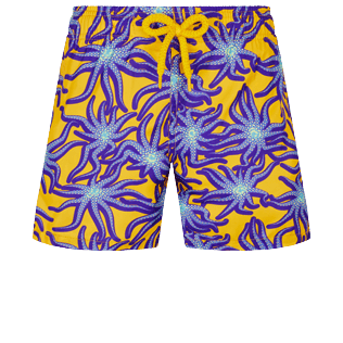Boys Short classic Printed - Boys Swimwear Ultra-light and packable Octopus Band, Yellow front view