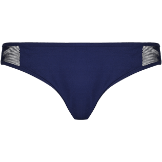 Damen Klassische Höschen Uni - Solid Net Midi-Bikinihose für Damen, Marineblau front Damen Klassische Höschen Uni - Solid Net Midi-Bikinihose für Damen, Marineblau front