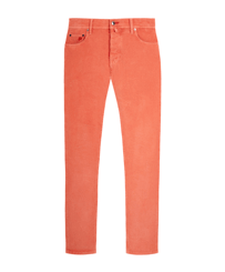 Men Others Solid - Men Corduroy Carrot Fit Pants, Tea pink front view