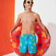 Men Classic Embroidered - Men Swim Trunks Embroidered Ronde Des Tortues, Ming blue details view 3