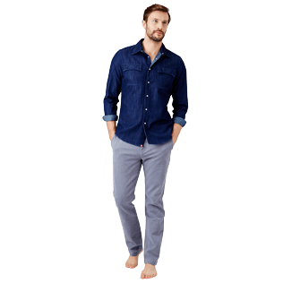 Hombre Autros Liso - Camisa vaquera de algodón para hombre, Dark denim w1 supp2 Hombre Autros Liso - Camisa vaquera de algodón para hombre, Dark denim w1 supp2