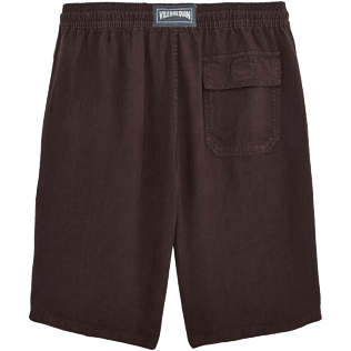 Men Others Solid - Men Italian Pockets Linen Bermuda Shorts Solid, Chocolate back Men Others Solid - Men Italian Pockets Linen Bermuda Shorts Solid, Chocolate back