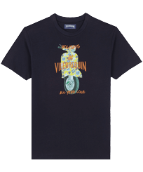 Cotton Men T-shirt Raiatea Azul marino vista frontal