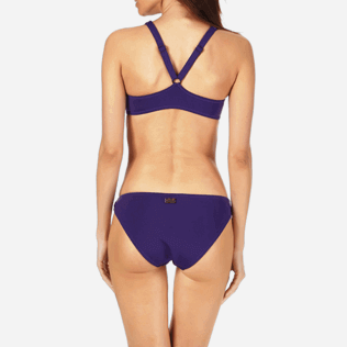 Mujer Halter Liso - Top de bikini con cierre frontal y estampado Solid Water para mujer, Amatista supp2 Mujer Halter Liso - Top de bikini con cierre frontal y estampado Solid Water para mujer, Amatista supp2