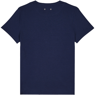 Hombre Autros Estampado - Camiseta de algodón con estampado Batik Fishes para hombre, Azul marino vista trasera