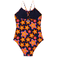 Girls One piece Printed - Girls One-piece Swimsuit Stars Gift, Navy back view