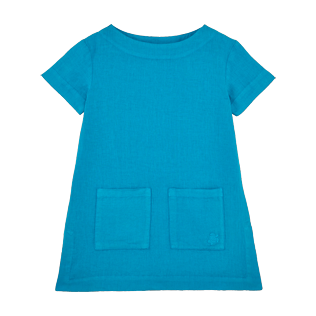 Girls Others Solid - Girls Linen Dress Solid, Seychelles front Girls Others Solid - Girls Linen Dress Solid, Seychelles front
