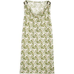 Women Others Printed - Women Cowl neck Linen Jersey Dress Bamboo Song, Peony front Women Others Printed - Women Cowl neck Linen Jersey Dress Bamboo Song, Peony front