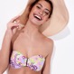 Donna Fascia Stampato - Top bikini donna a fascia Rainbow Flowers, Cyclamen dettagli vista 1