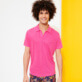 Men Others Solid - Men Linen Jersey Polo Shirt Solid, Shocking pink frontworn Men Others Solid - Men Linen Jersey Polo Shirt Solid, Shocking pink frontworn