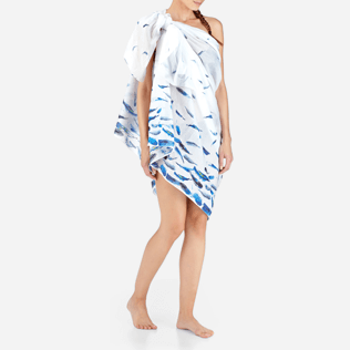 Pareos Printed - Blue Breath Solid cotton Pareo, White supp2 Pareos Printed - Blue Breath Solid cotton Pareo, White supp2
