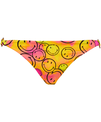 Women Others Printed - Women Bikini Bottom Midi brief Monsieur André - Vilebrequin x Smiley®, Lemon front view