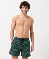 Men Classic Printed - Men Swimwear Te Mana O Te Moana, Navy front worn view